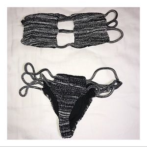 Indah Black and White Bikini Set